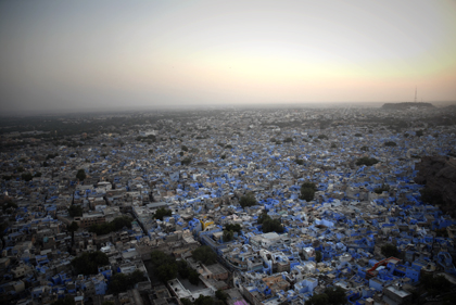 From the mighty Mehrangarh Fort, the 'Blue City' of Jodhpur, stands as a visual marvel in Rajasthan's arid desert. In the wind, one can hear the several eloquent pleas and prayers from the city's many mosques.